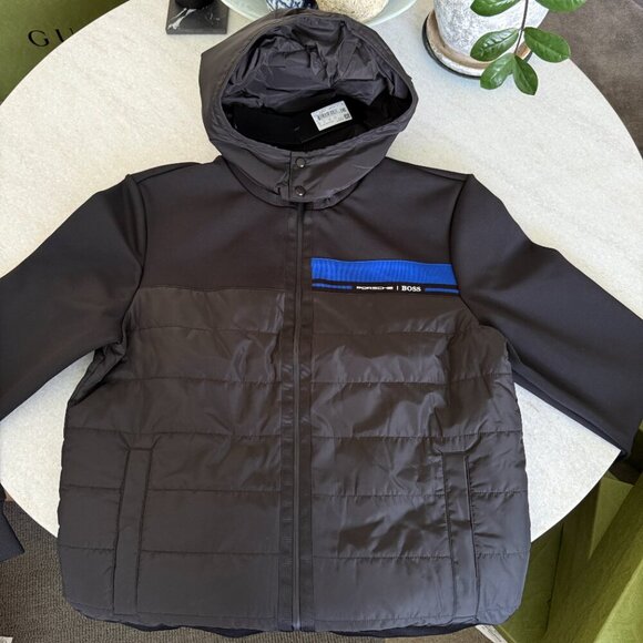 Hugo Boss Porsche Skiles 32 Black Hooded Jacket, Sz. Med & X-Large - Picture 7 of 11